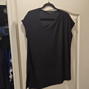 Sympli Asymmetrical Black Blouse